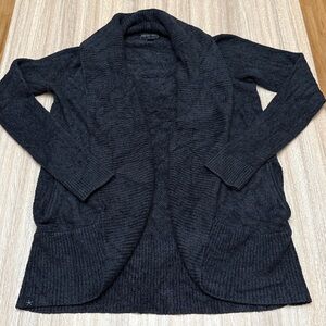 Barefoot Dreams CozyChic Lite Circle Cardigan in Black Size Small